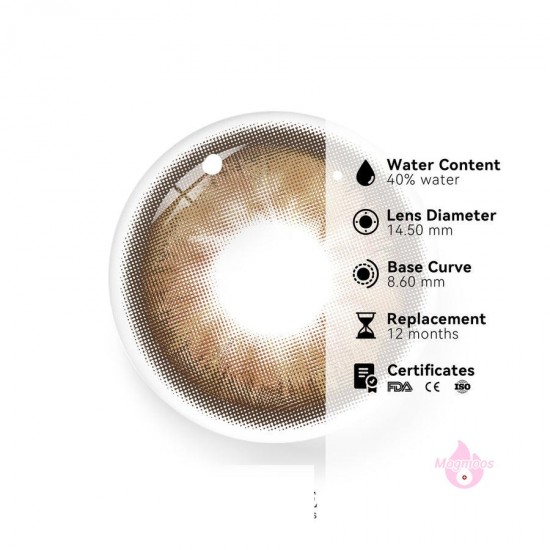 Magmoos Dolly Brown Coloured Contact Lenses Precision