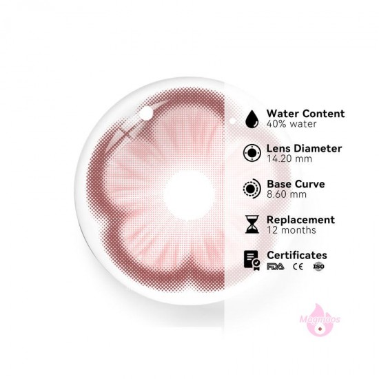 Magmoos Sakura Pink Coloured Contact Lenses Infuse