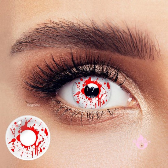 Magmoos Pro White Slit Red  Coloured Contact Lenses 