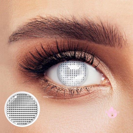 Magmoos Gridding White Mesh Coloured Contact Lenses 