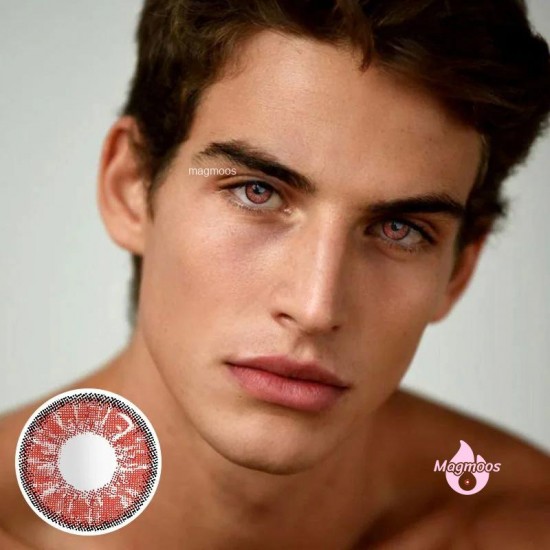 Magmoos Mens Nonno Red Colored Contacts Dailies